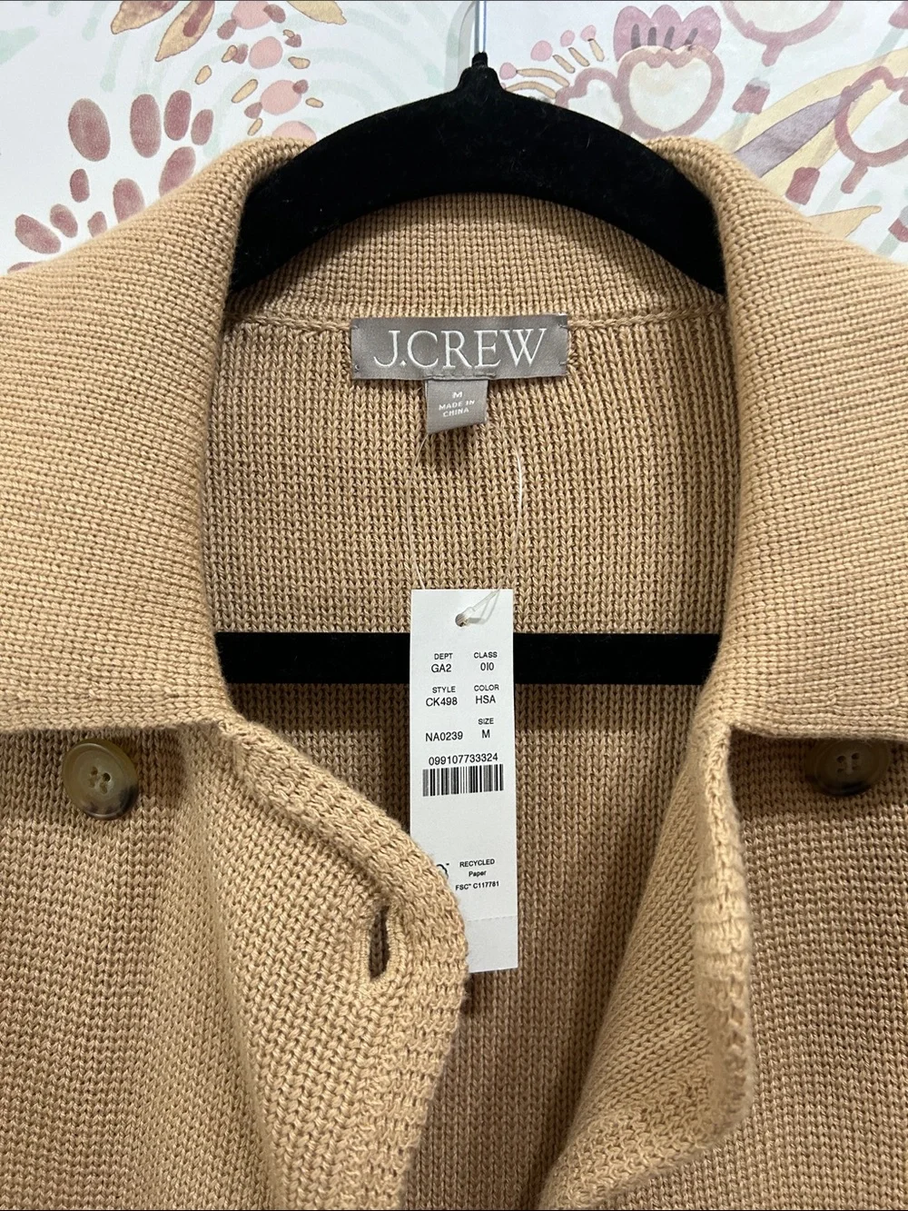 J. Crew NWT Marielle Crop Cardigan Jacket Size Medium Knit Cotton In Camel Tan
